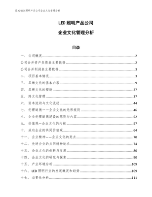 LED照明产品公司企业文化管理分析